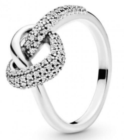 Anillo Pandora nudo pavé voluminoso plata
