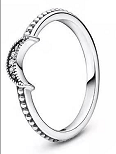 Anillo Pandora luna creciente pavé plata
