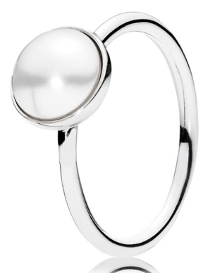 Anillo Perla Blanca Plata