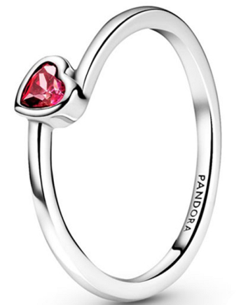 Anillo Corazón Rojo Plata Pandora