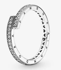 [JZ-182] Anillo Pandora Signature Pavé y Corazones Plata