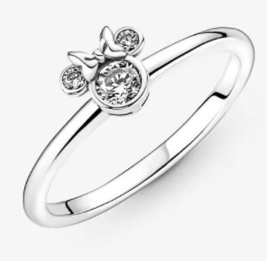 Anillo Minnie Mouse Silueta Plata