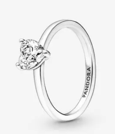 Anillo Corazón Circonia Plata