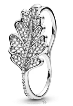 Anillo Pandora pluma grande pavé total plata