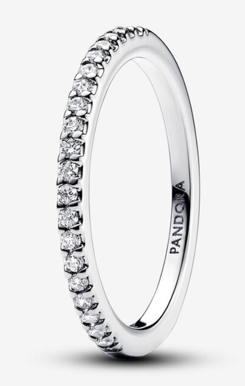 Anillo Pandora Banda Fina Pavé de Circonias