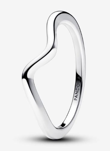 Anillo Pandora Curvo Wishbone Liso Plata