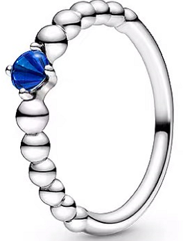 Anillo Pandora banda de bolitas circonia azul