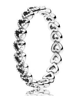 Anillo Pandora eternity corazones plata