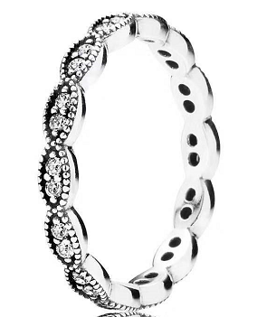 Anillo Pandora eslabones marquise pavé plata