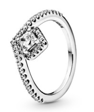 Anillo Pandora Deseo Halo Cuadrado con Circonias