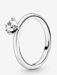 Anillo Pandora Solitario Clásico Circonia Blanca