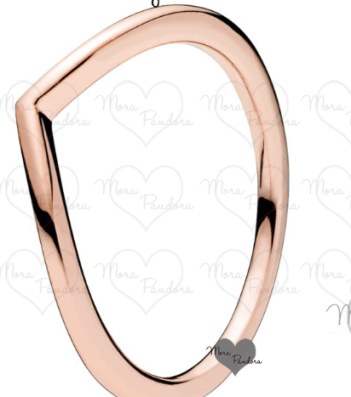 Anillo Pandora Deseo Punta en V Liso Baño Oro Rosa