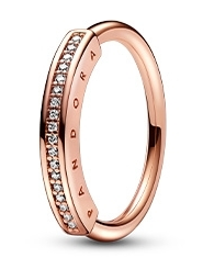 [JZ-703] Anillo Pandora Signature Logo Oro Rosa