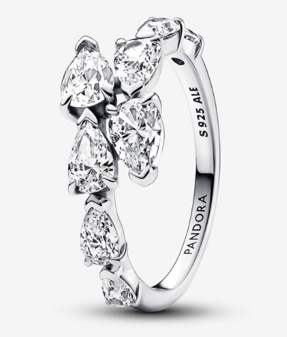 Anillo Pandora Racimo de Piedras Pera