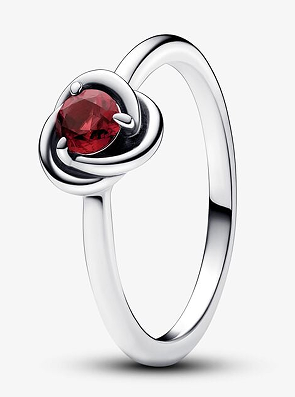 [192993C07] Anillo Pandora Círculo Eterno circonia roja