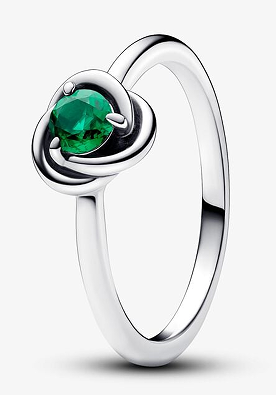 Anillo Pandora Círculo Eterno circonia verde