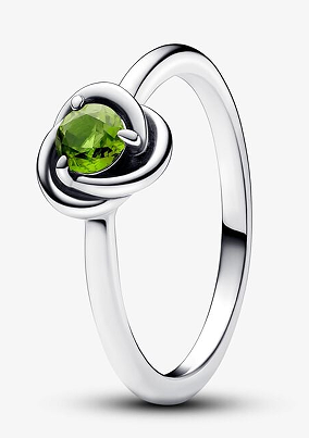 Anillo Pandora Círculo Eterno circonia verde claro