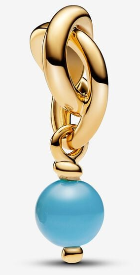 [763462C12] Charm Pandora Nudo Dorado Cuenta Turquesa
