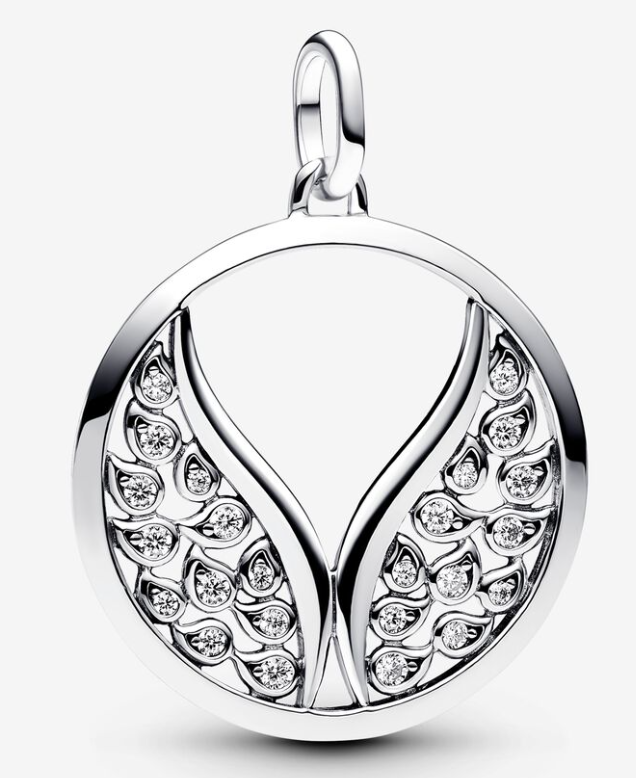 [793371C01] Charm colgante hojas caladas pavé de circonias Pandora