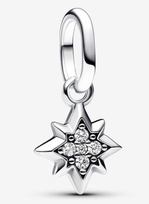 [793370C01] Charm colgante estrella de ocho puntas pavé Pandora
