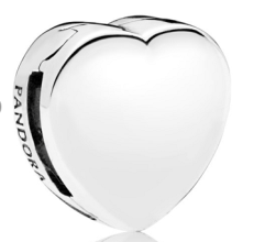 Charm Corazón Liso Plata
