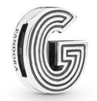 Charm letra G esmalte negro