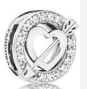 Charm Círculo Corazón y Flecha Halo de Circonias
