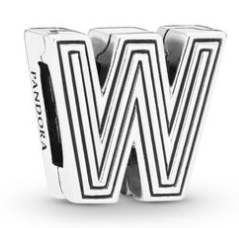 [R43] Charm Letra W Pandora Plata