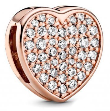 Charm Corazón Pavé de Circonias Baño Oro Rosa