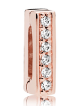 Charm Pandora barra pavé baño oro rosa