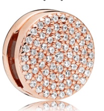 Charm Pandora disco pavé baño oro rosa