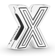 Charm Pandora letra X esmalte negro