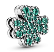 Charm Pandora trébol de cuatro hojas circonia verde