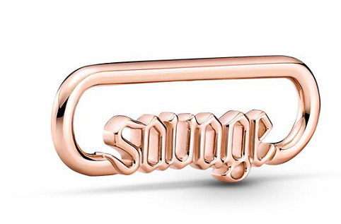 Charm colgante aro oro rosa con palabra Savage Pandora