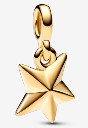Charm colgante estrella facetada baño dorado