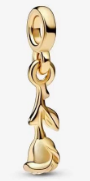 [ME-47] Charm colgante cerezas baño dorado