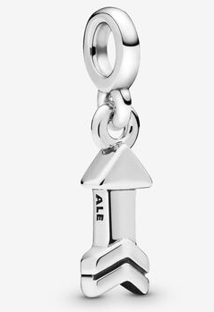 Charm colgante flecha plata acabado pulido