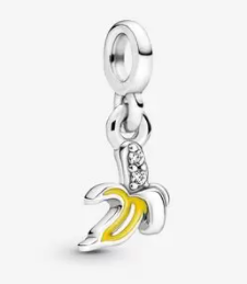 Charm colgante banana esmalte amarillo Pandora