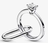 Charm colgante mini anillo solitario Pandora