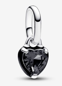 Charm colgante corazón circonia negra Pandora