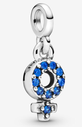 Charm colgante símbolo femenino circonias azules Pandora