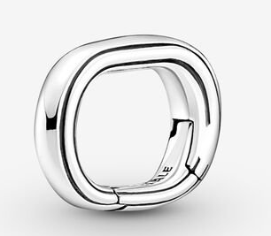 [ME-196] Charm conector aro cuadrado redondeado plata Pandora