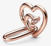 [ME-223] Charm colgante llave y corazón entrelazados oro rosa Pandora