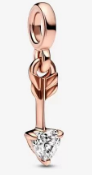 [ME-225] Charm colgante circonia triangular baño oro rosa Pandora