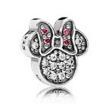 [796346CZ] Charm Minnie Mouse pavé lazo rosa Pandora