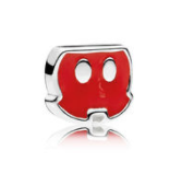 [796348EN09] Charm pantalón Mickey esmalte rojo Pandora