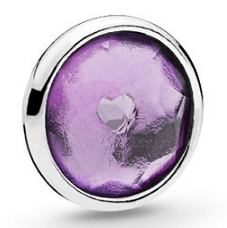 [792175SAM] Charm Pandora gota cristal lila con corazón