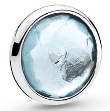 [792175NAB] Charm Pandora gota cristal celeste con corazón