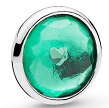 [792175NRG] Charm Pandora gota cristal verde esmeralda con corazón
