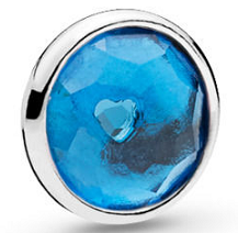 [792175NLB] Charm Pandora gota cristal azul intenso con corazón